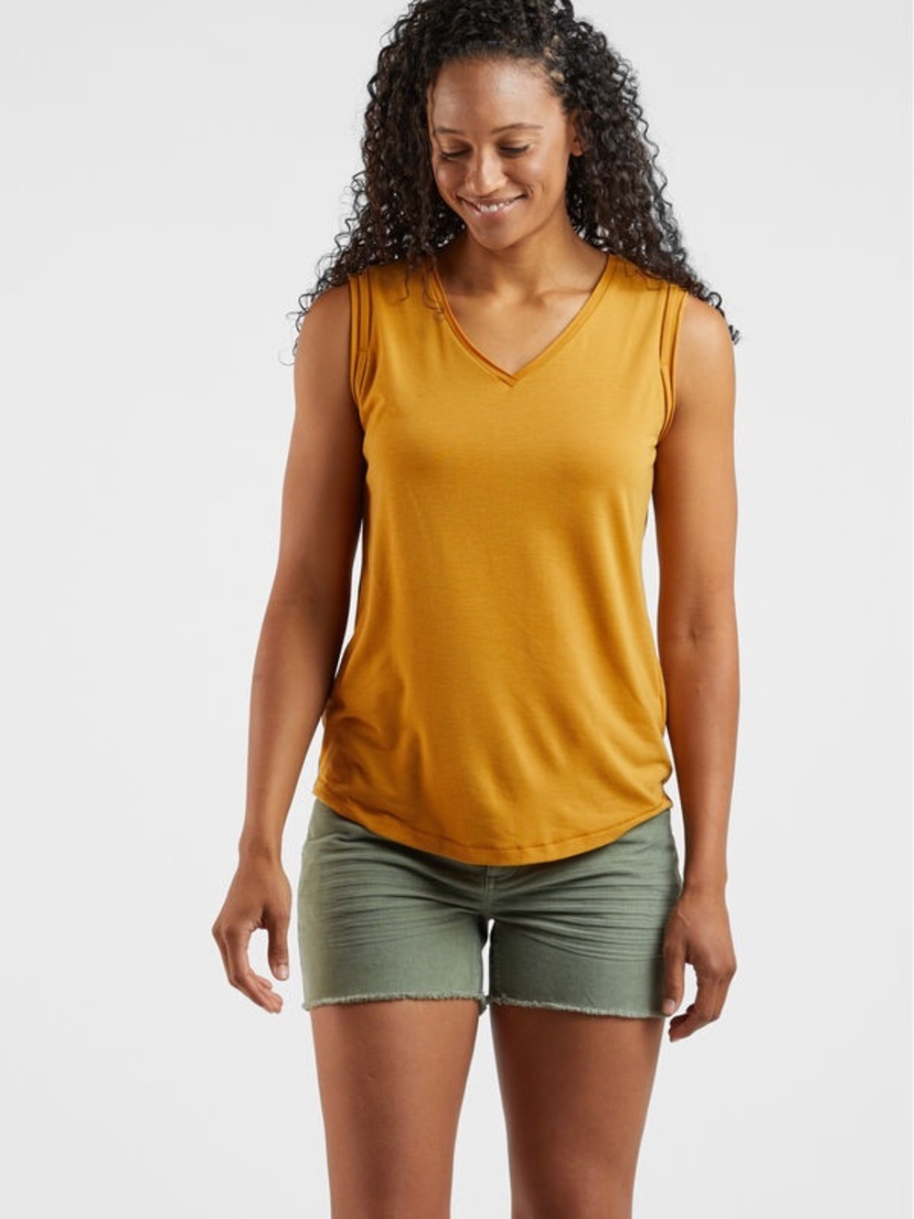 Kuhl Kühl Juniper Tank Women's V-Neck Sleeveless Tank Top - Mustard